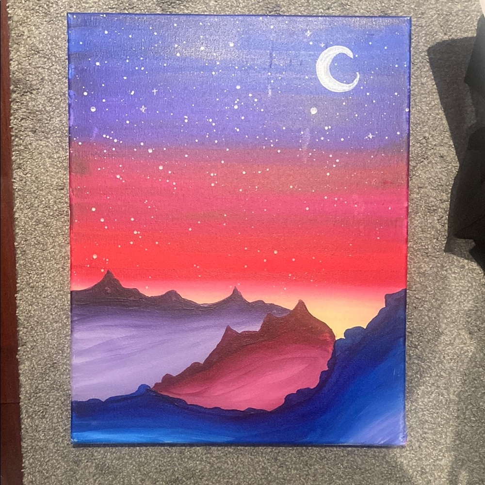 Red and Purple Sunset Art Wall Decor